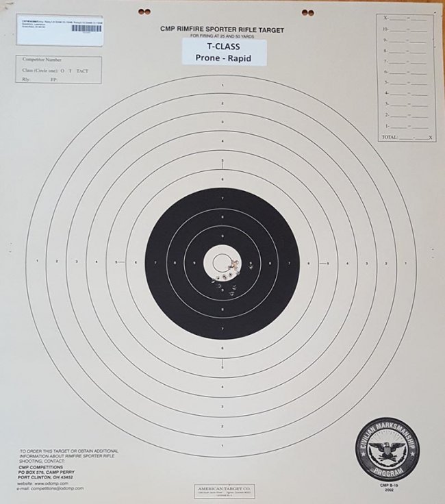 CMP rimfire sporter targets (100 targets, full face, 05/25 yards)