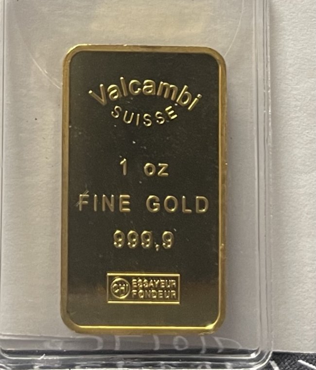 Valcambi Suisse 1oz 999.9 fine gold