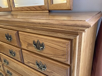 Solid oak dresser with mirror
