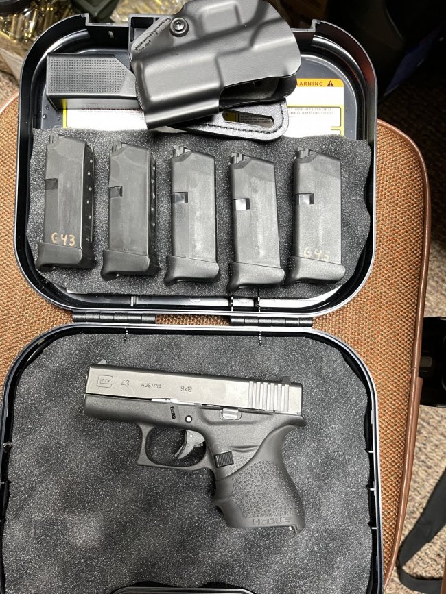 Glock 43, 5 mags all +1, holster, ammo - SOLD pending funds