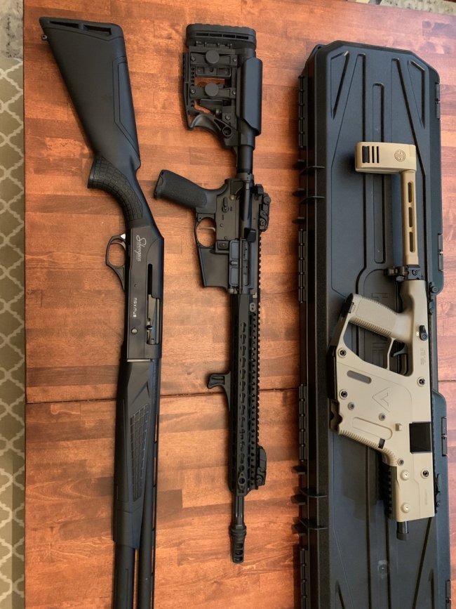 Sibergun Shotgun, Kriss Vector .45ACP and .223 Wylde AR-15