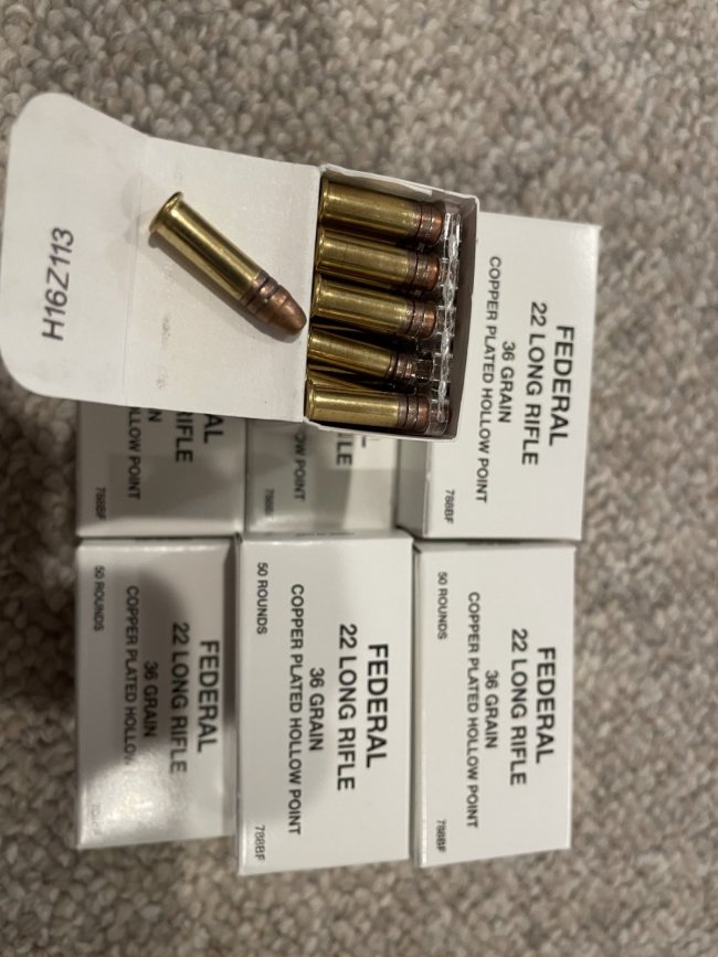 Federal 22 LR Ammo - 36gr CPHP - 500 rounds - $40 Cash FTF Only
