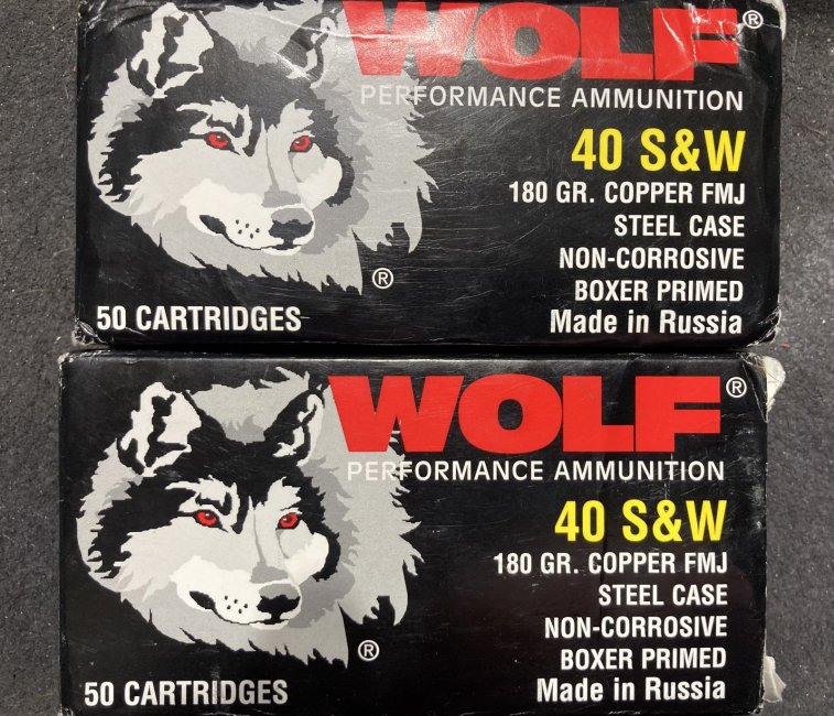 Wolf 40 S&W 180 grain, 590 rounds