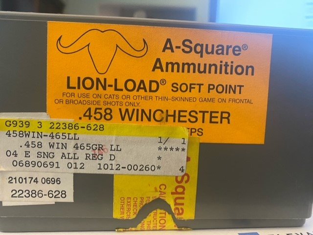 .458 Winchester Lion-Load Soft Point A-Square Ammunition