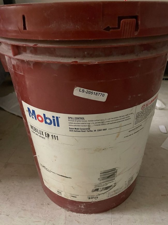 Full Unopened Pail of Mobilux EP 111 Coupling Grease