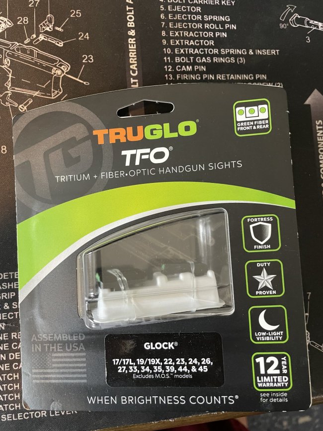 TRUGLO TFO - Tritium + Fiber Glock Sights